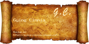 Gying Cinnia névjegykártya